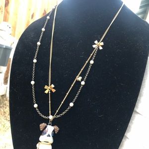 Adorable doggy Betsey Johnson necklace and earring set